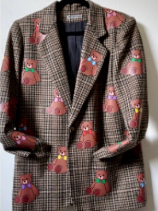 Concerned Citizens Co. Jackets & Blazers - Concerned Citizens Co. plaid wool/poly blazer jacket with teddy bears Sz 10